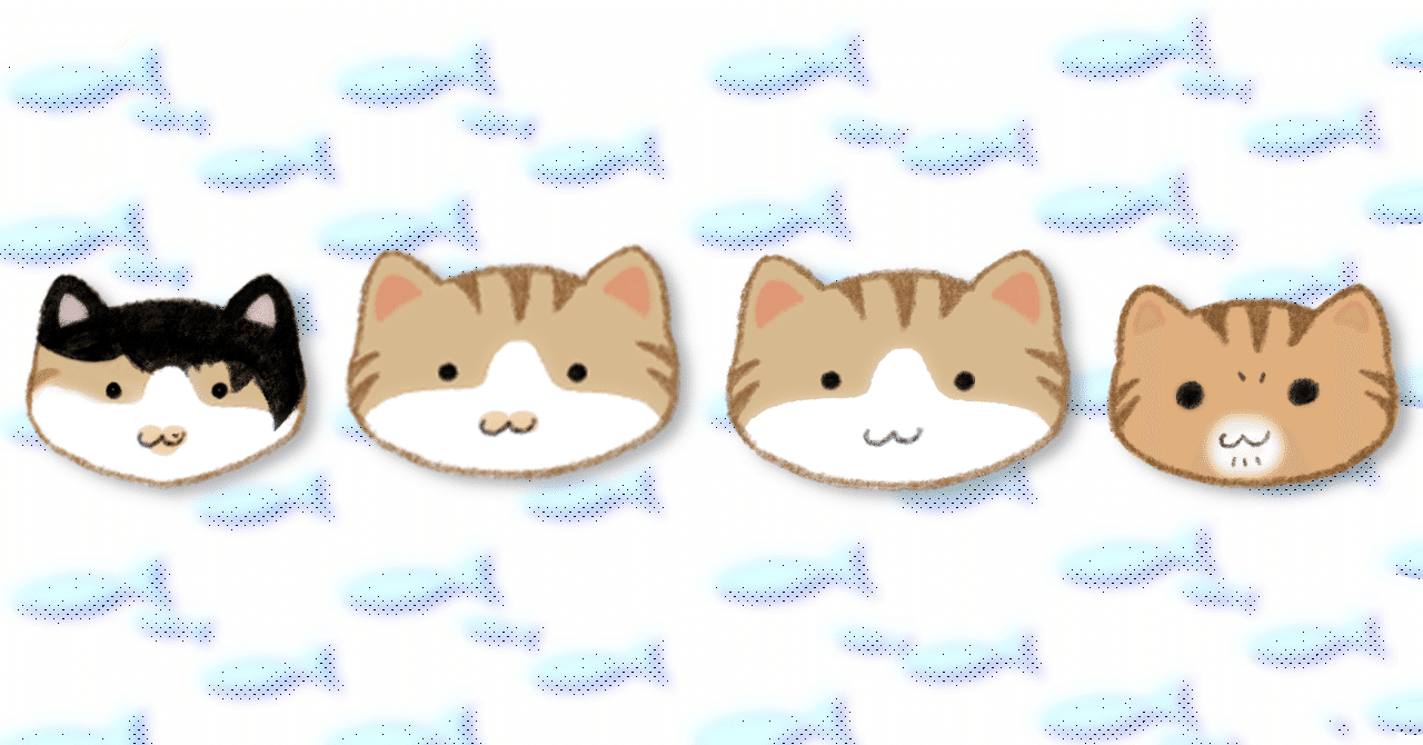 にゃんこ&おさかなのヘッダー画像|ෆもふෆ