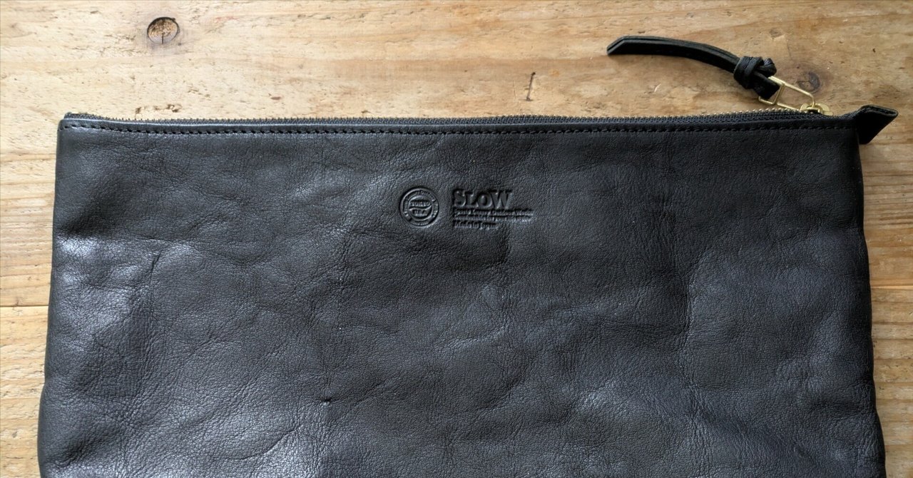 SLOWのポーチ　rubono - pouch - M SLOW(スロウ)】「rubono - pouch - L」ブラックの質感がとても