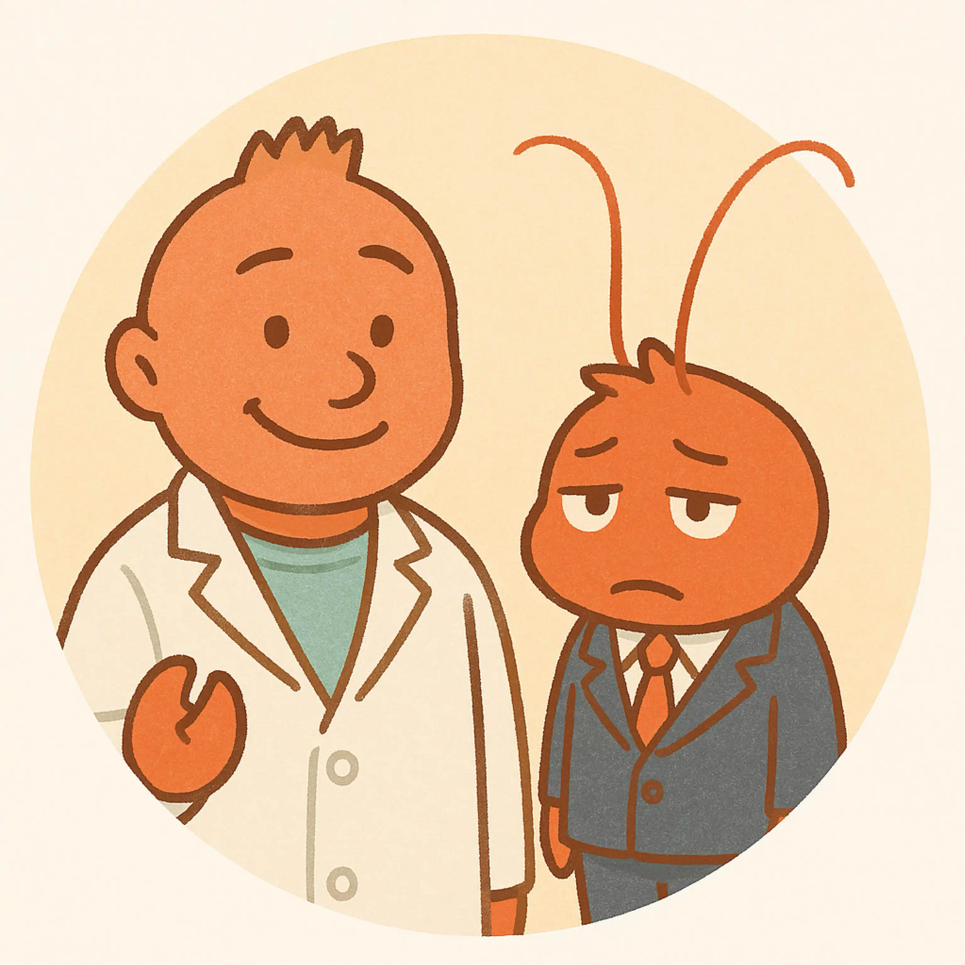 カニ村院長とエビ沢くん