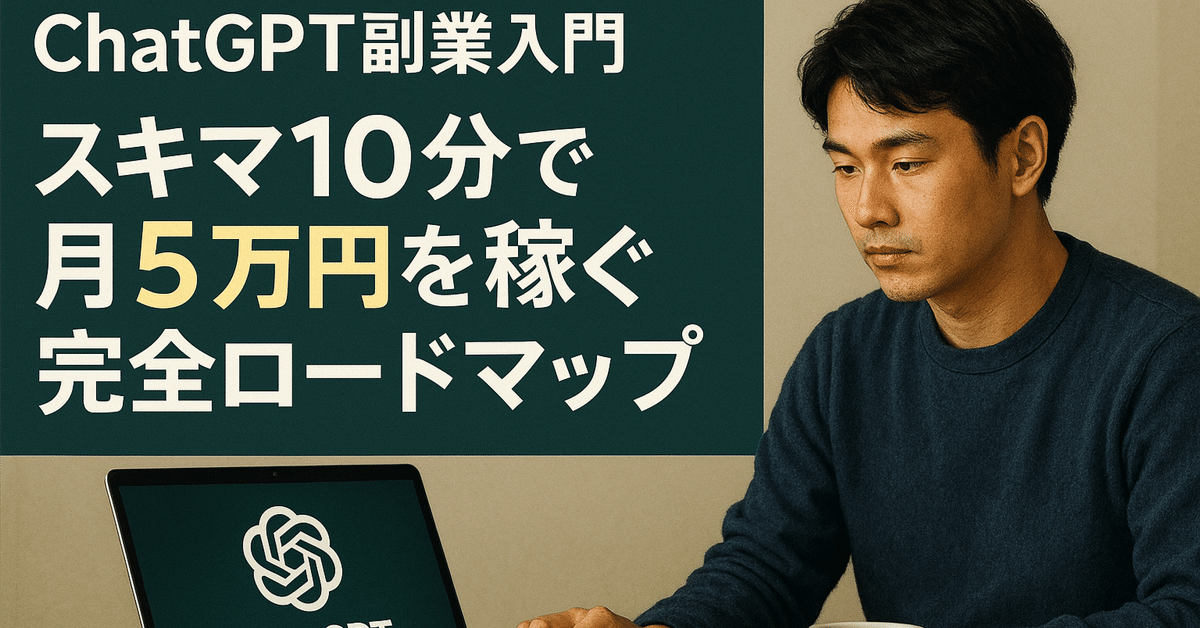 ChatGPT副業入門｜スキマ10分で月5万円を稼ぐ完全ロードマップ