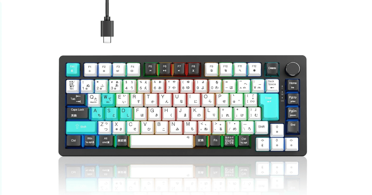 KB820 メカニカルキーボード】日本語配列×カナ印字一体！75%サイズで