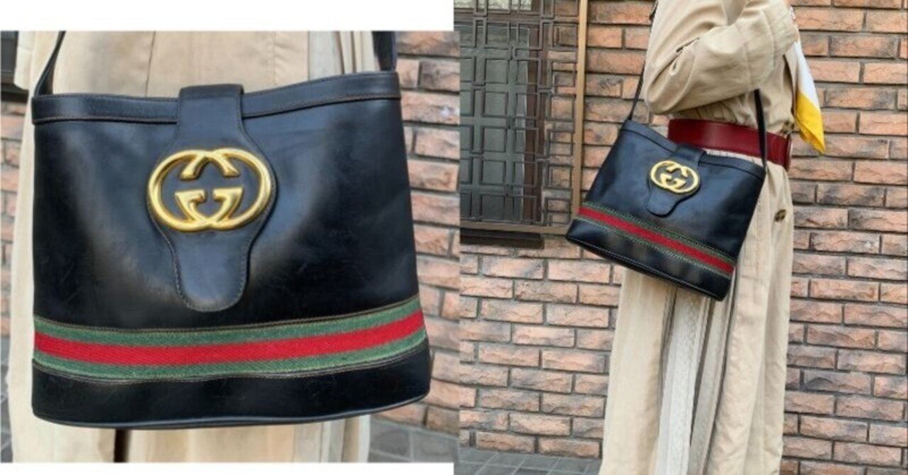 OLD Gucci 70s!GG金具バケツ型ショルダー（黒）｜Vintage Shop Rococo
