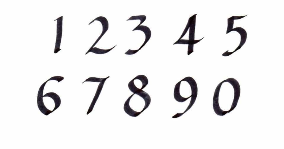 カリグラフィーで数字の見本をご紹介します アキラ Note
