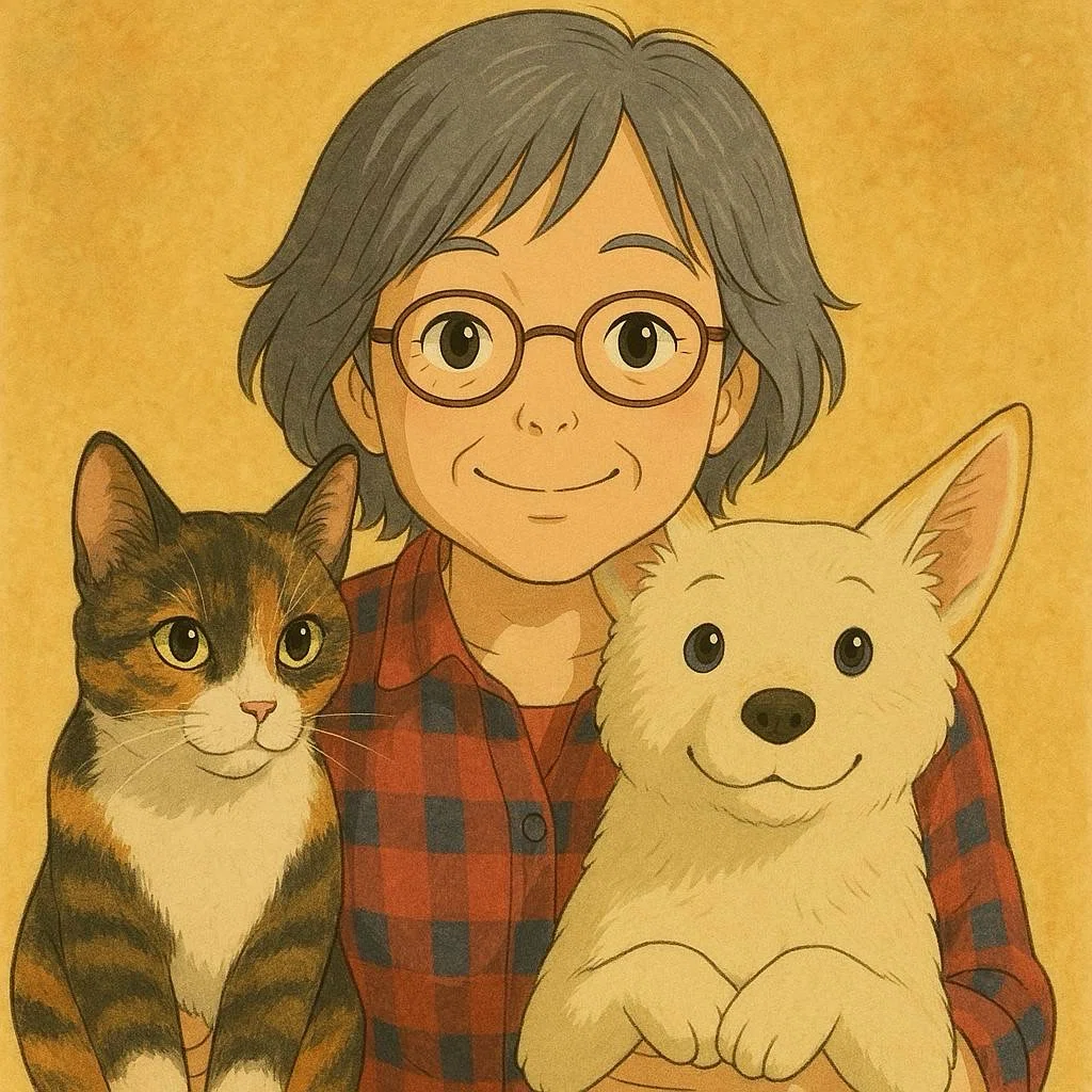白髪まじりの母のイラスト