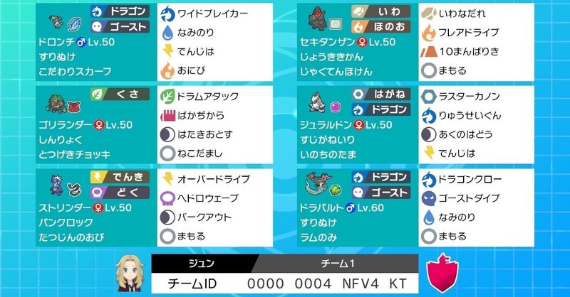 ポケモン剣盾 ガラルルーキーズ使用構築 ドロンチの奮闘記 レート1705 勝率81 ナマケ過ぎてリストラ Note