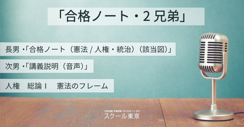 「合格ノート・2兄弟」憲法　人権　総論Ⅰ　憲法のフレーム