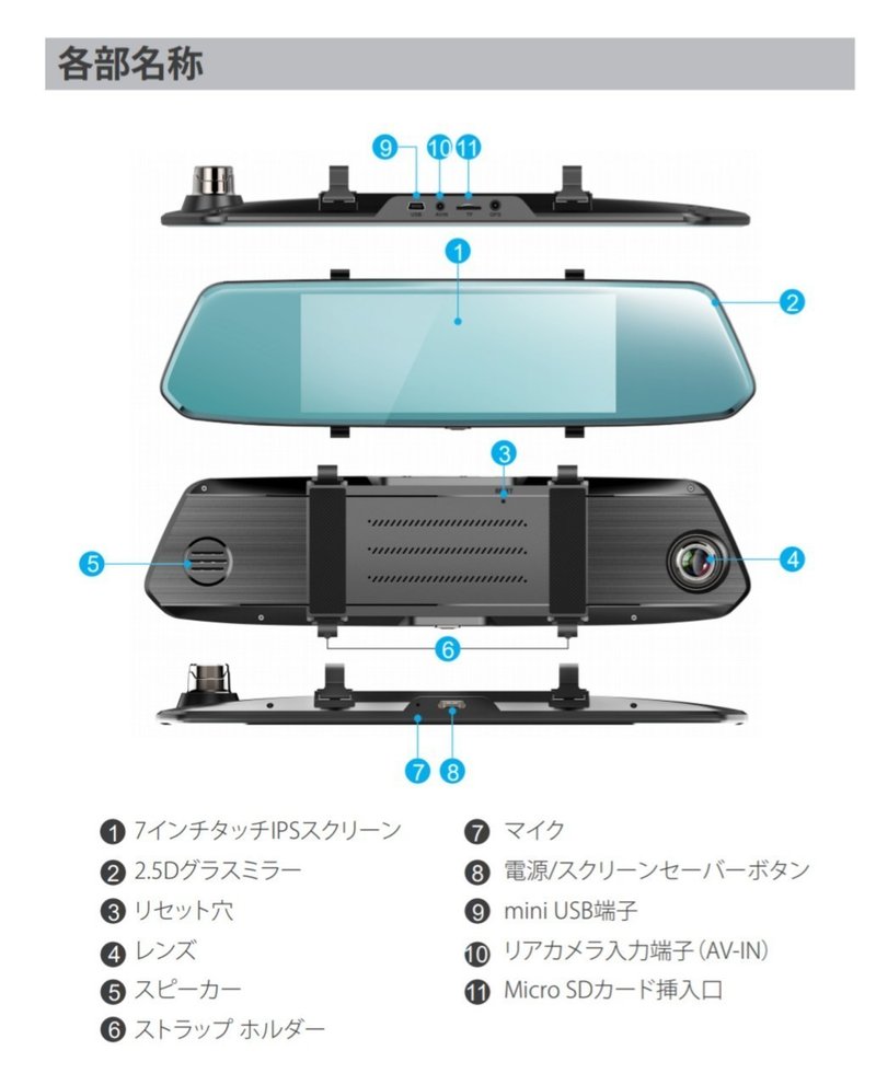 Muson タッチパネル式 ルームミラー型ドライブレコーダー まるとく情報館 Note