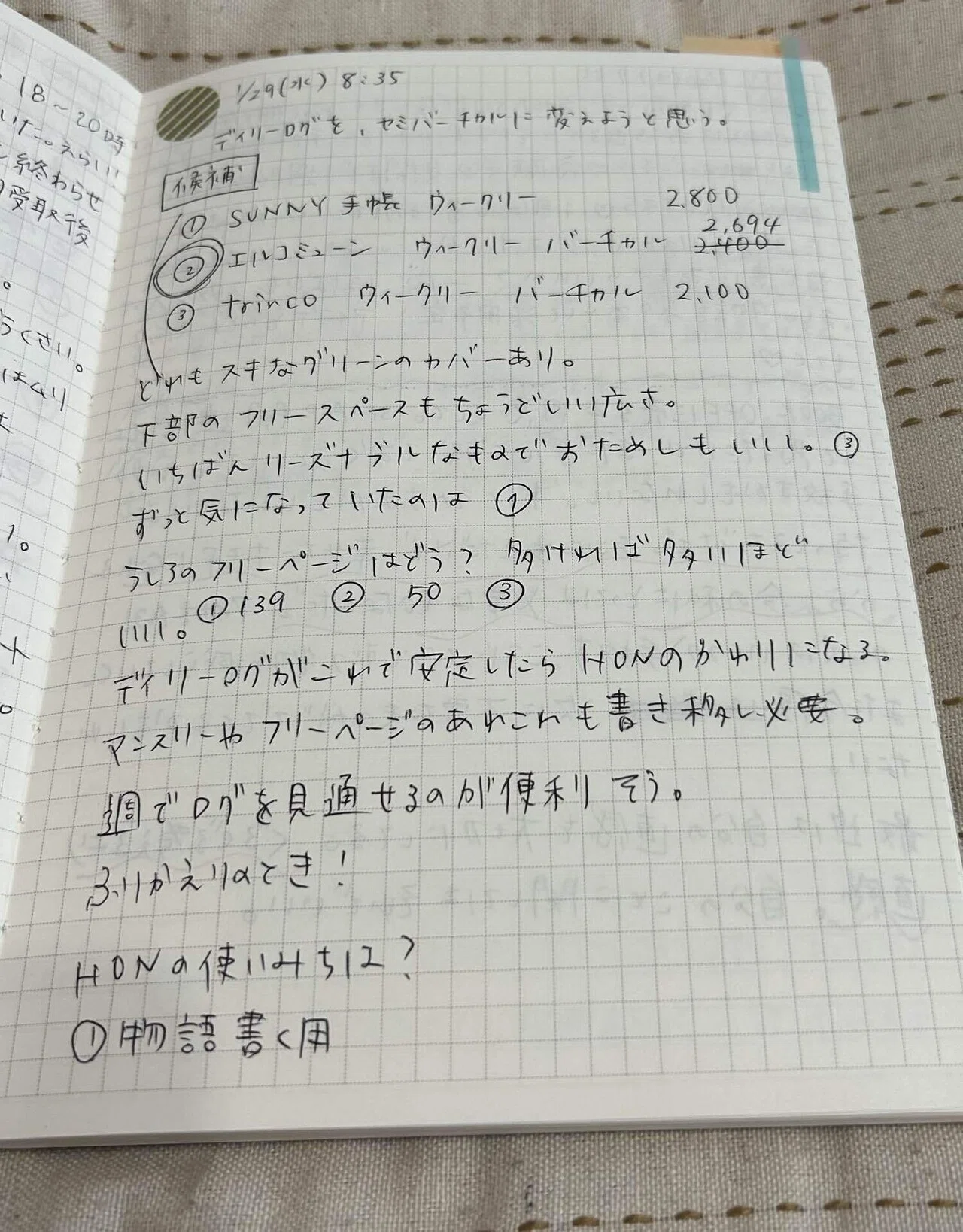なんでもノートの中身｜なつめ｜考えすぎる専業主婦