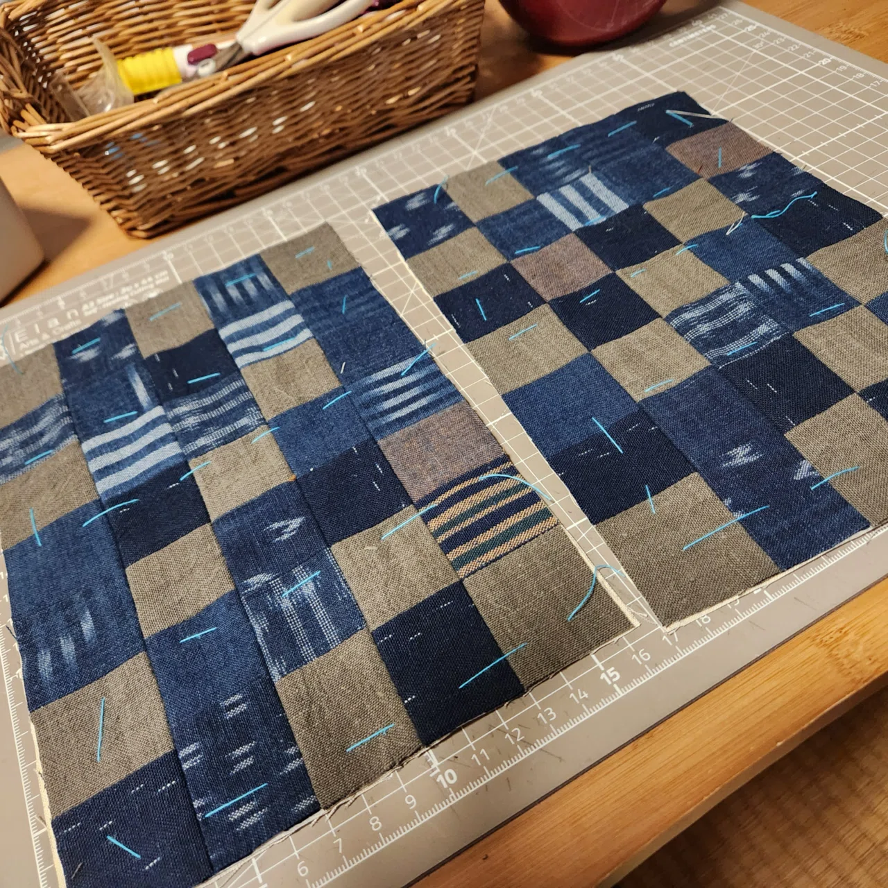 刺し子パッチワークポーチ制作日誌【ピストル☆ハンドメイド