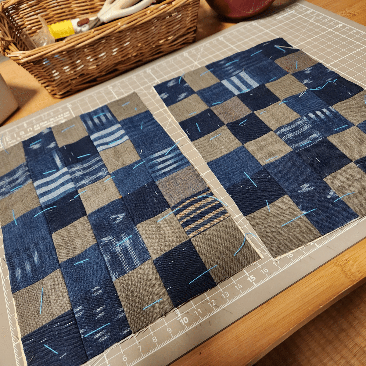 刺し子パッチワークポーチ制作日誌【ピストル☆ハンドメイド