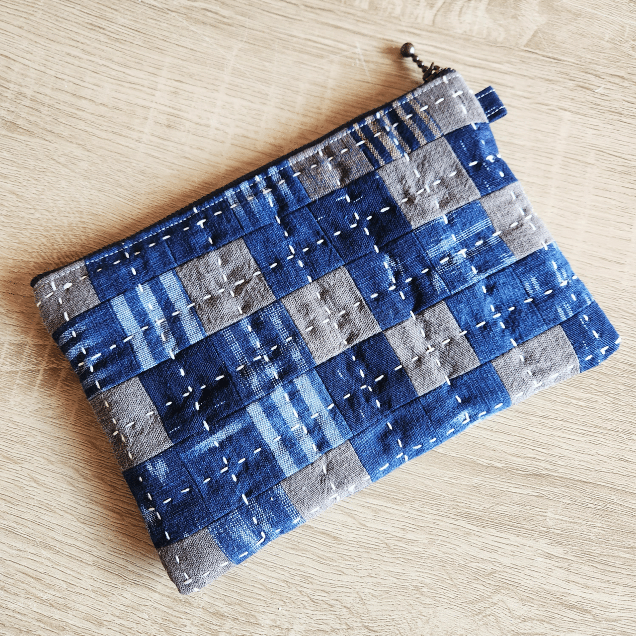 刺し子パッチワークポーチ制作日誌【ピストル☆ハンドメイド