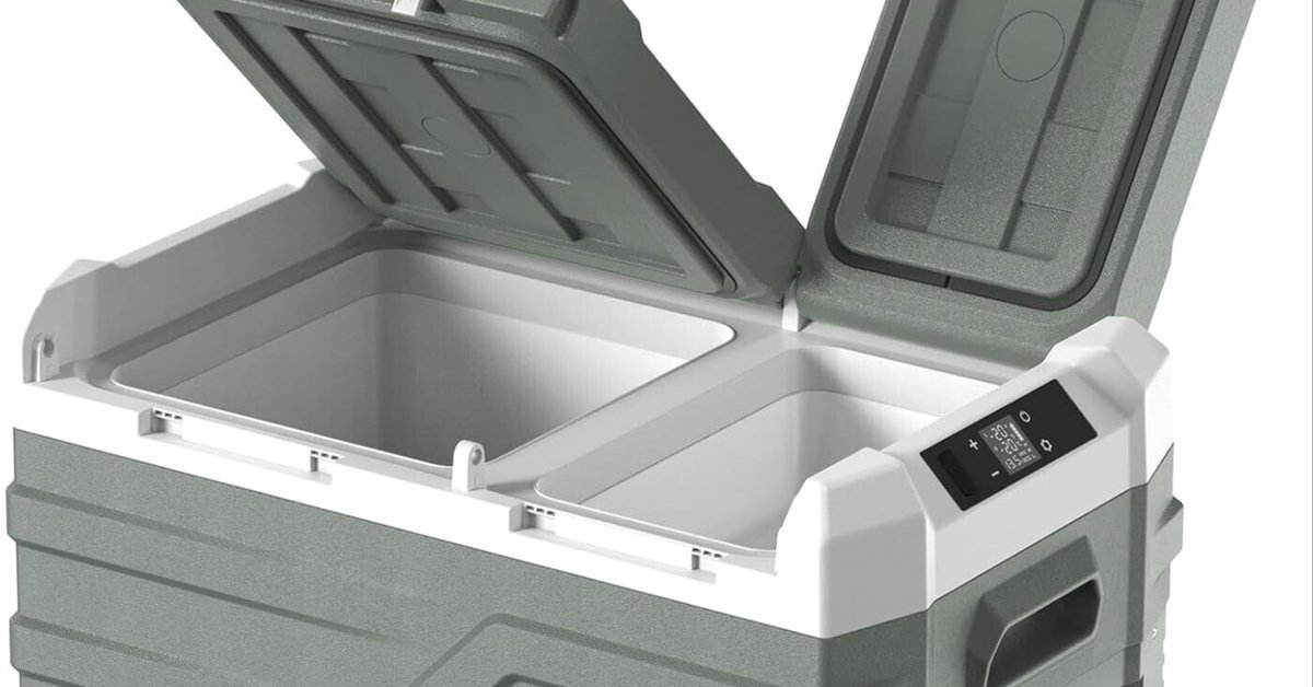 車載冷蔵庫 2室 31L ポータブル冷蔵庫 独立温度制御 2フタ開き 大容量 車載