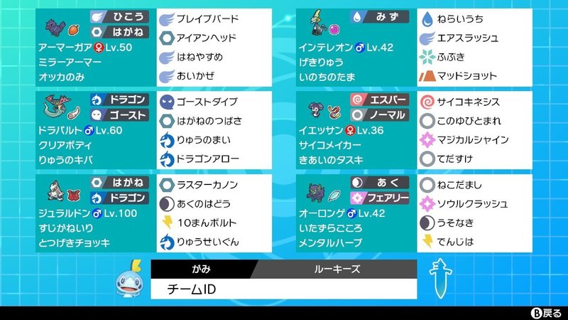 ポケモン剣盾 ガラルルーキーズ 最終レート1701 527位 使用パーティ がみ Note ポケモン剣盾 ガラルルーキーズ 最終レート1701 527位 使用パーティ がみ Note