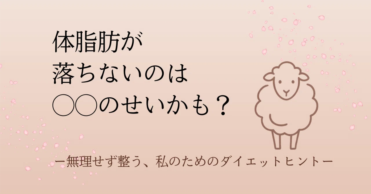 Is your body fat not dropping because of something else?｜ひつじ式体質リセットダイエットチーム