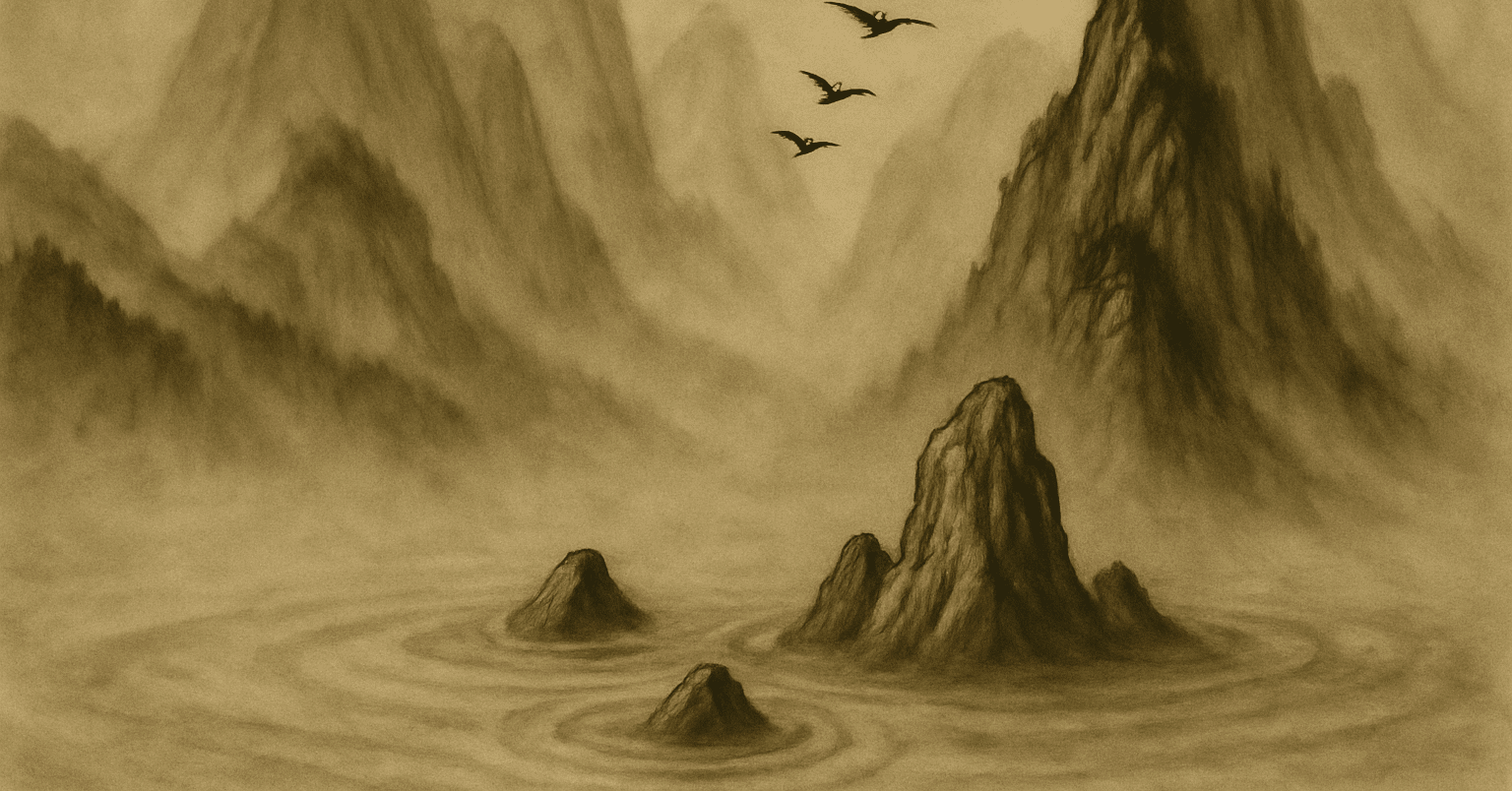 【真作】絵画　水墨画（色紙）　幽玄の富士　静寂と余白の美　気韻生動の一枚　Y4 真作】絵画 水墨画（色紙） 幽玄の富士 静寂と余白の美 気韻生動の