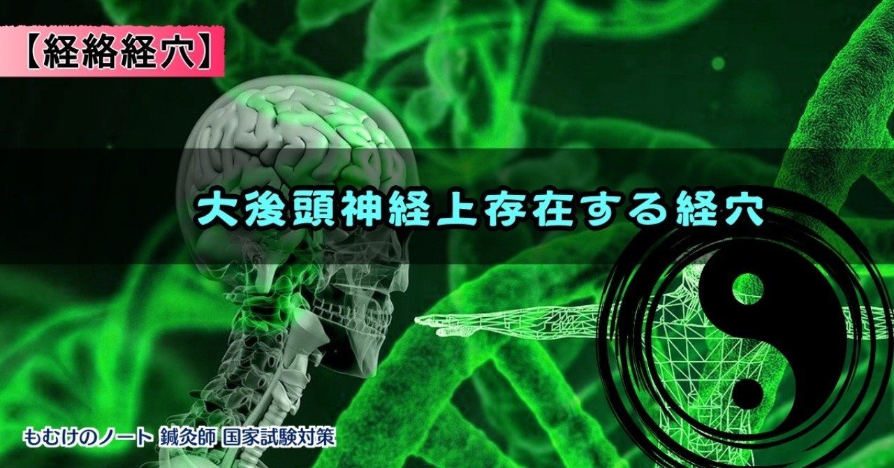 経絡経穴 ゴロ合わせで覚える大後頭神経上存在する経穴まとめ 森元塾 国家試験対策 Note 経絡経穴 ゴロ合わせで覚える大後頭神経上存在する経穴まとめ 森元塾 国家試験対策 Note