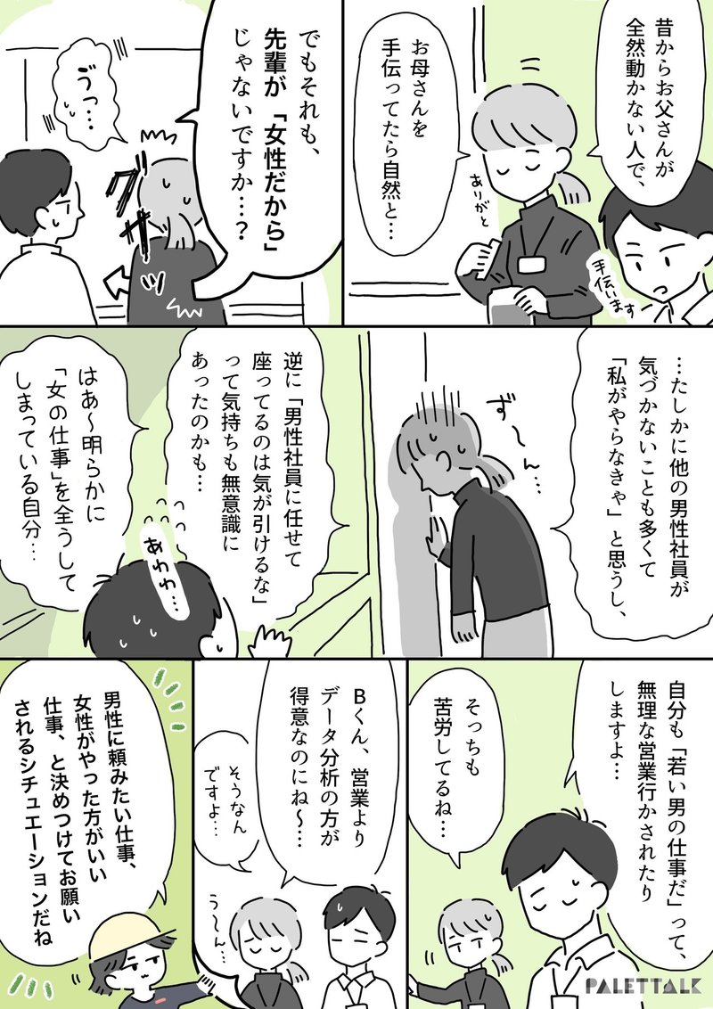 お茶汲みは女性の仕事 無意識に 女 男の仕事 と決めつけないために 漫画でわかるlgbtq パレットーク Note お茶汲みは女性の仕事 無意識に 女 男の仕事 と決めつけないために 漫画でわかるlgbtq パレットーク Note