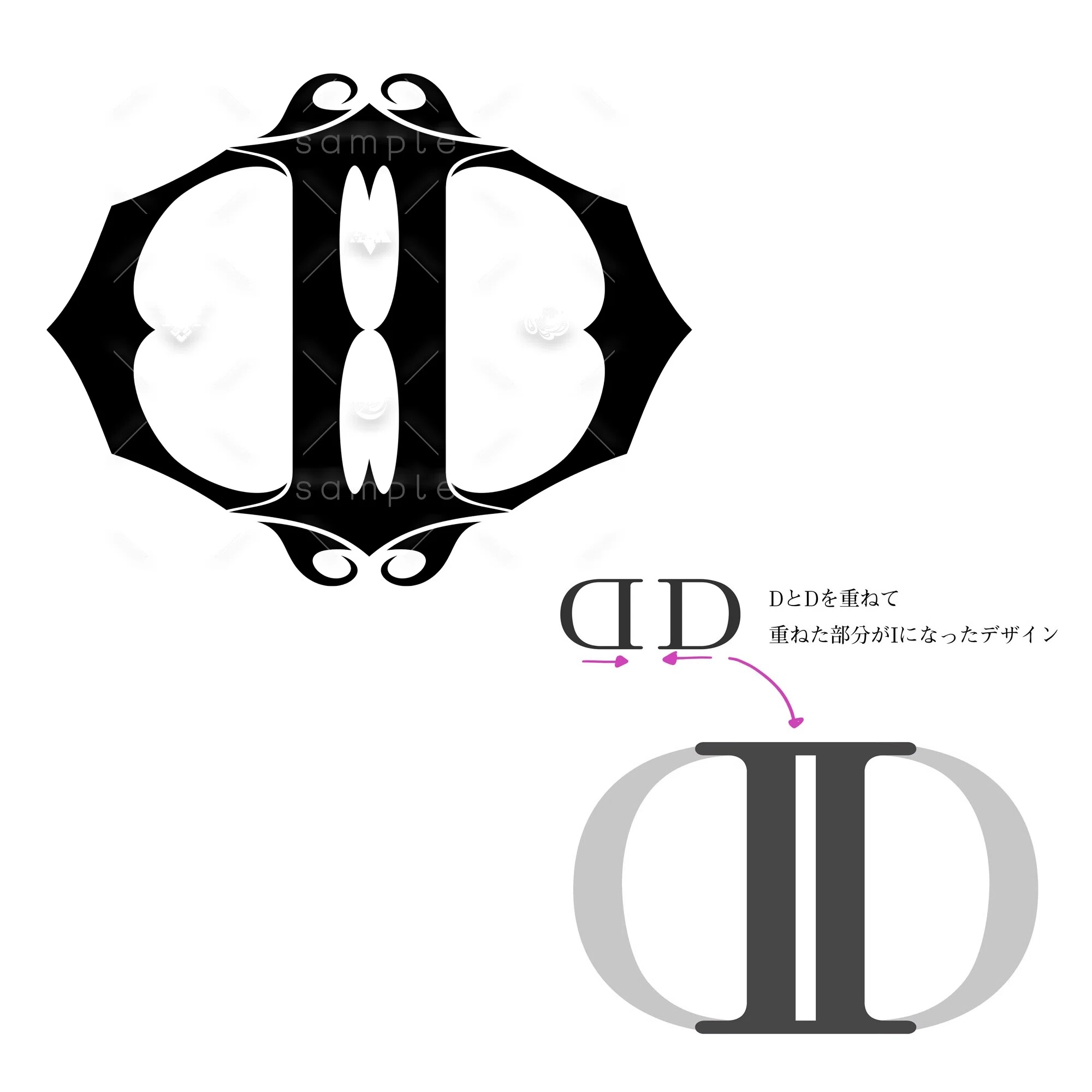 ご依頼で作成したモノグラムのロゴです。 指定の文字DとIで一つの形を 
