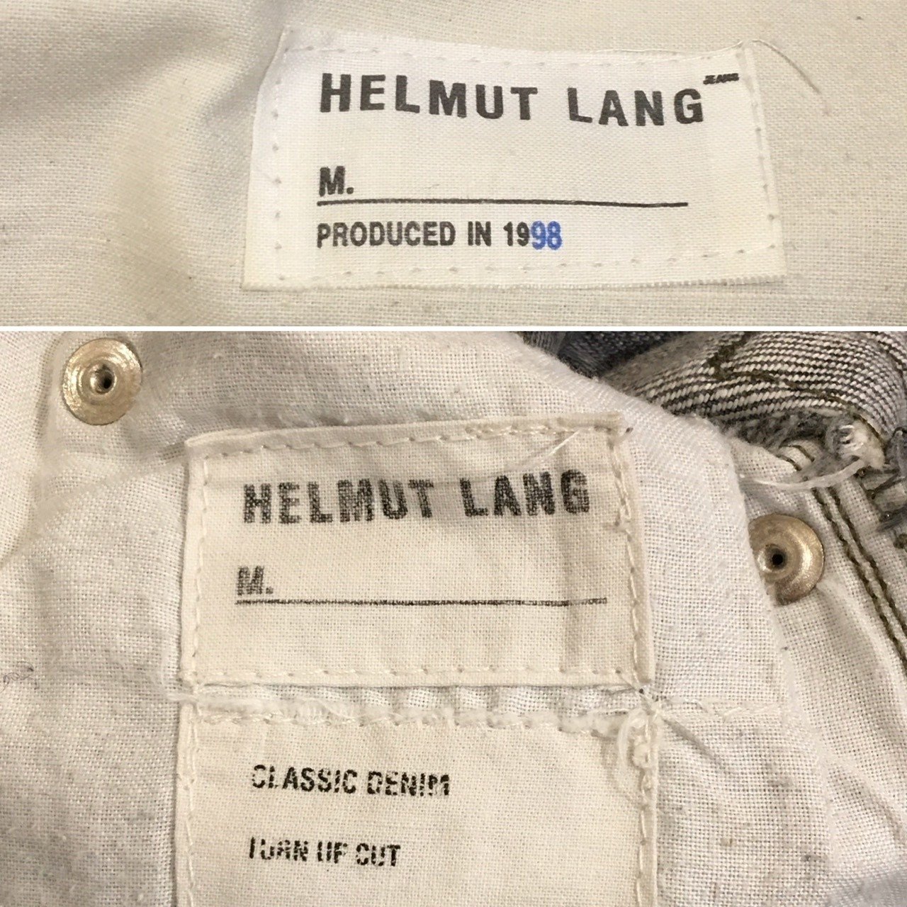 HELMUT LANG ヘルムートラング90s-mid00sジーンズのざっくり年代判別