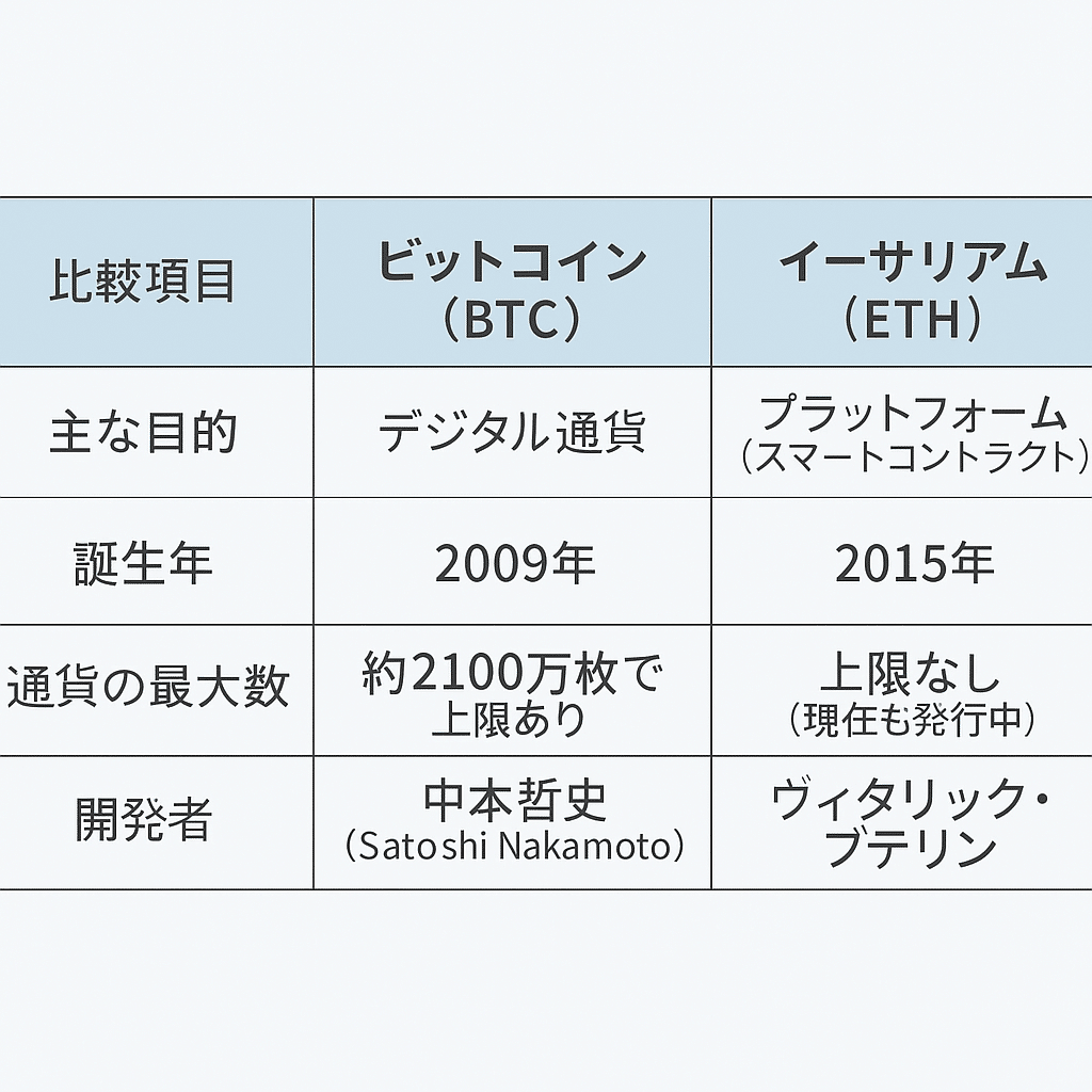 イーサリアムってなに？ビットコインとの違いをわかりやすく解説」｜はせゆう