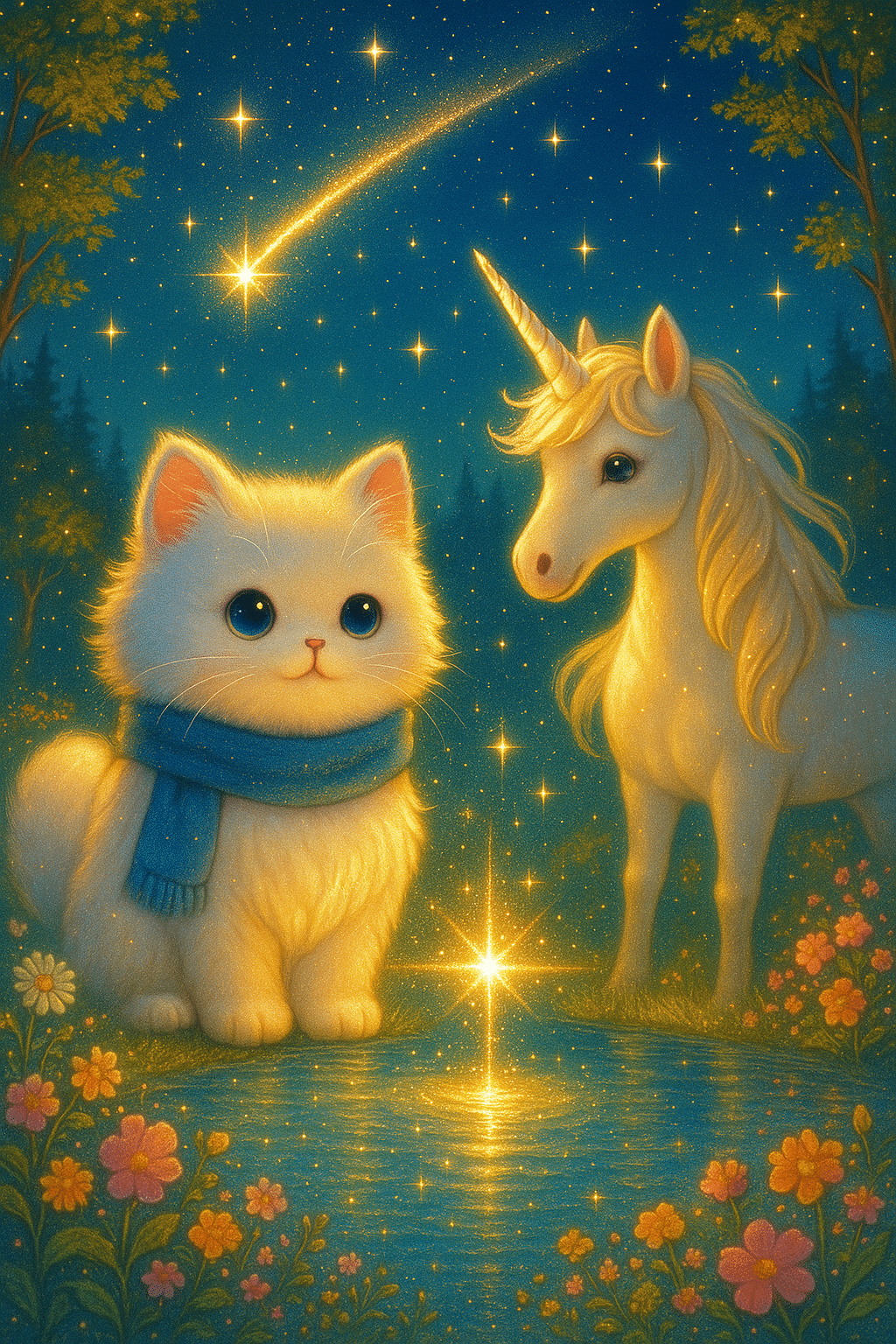 第7夜「ねこねこまんとユニコーンの願い星」365日読み聞かせ絵本｜さや