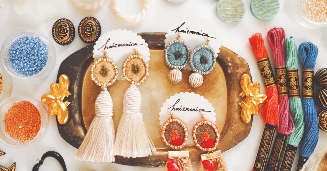 Makers'Baseにて、刺繍アクセサリーが作れるワークショップやってます|ハイトモニカ/刺繍・刺繍アクセサリー作家・ハンドメイド/会社員/育児中