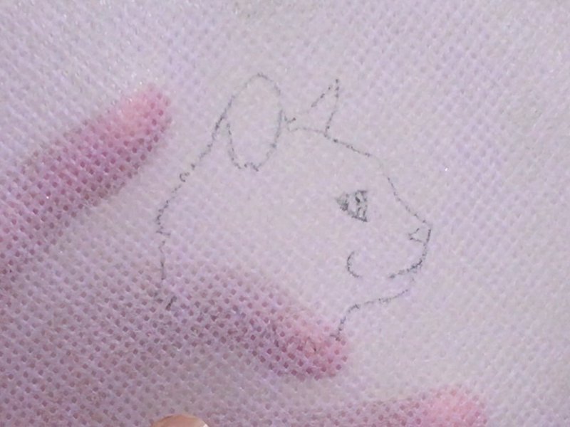 刺繍過程 シャム猫のお顔の刺繍 Yuki Note