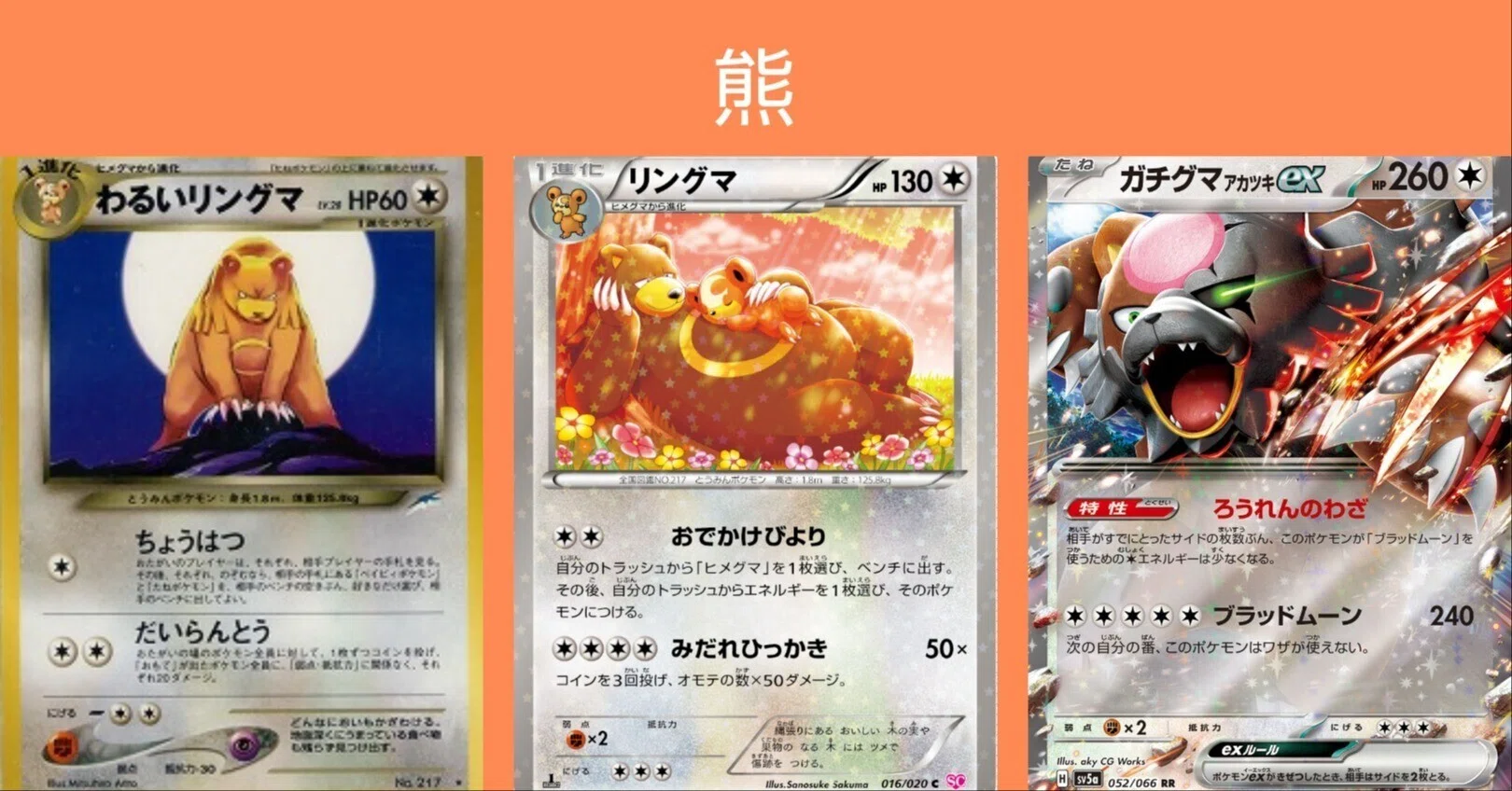 ポケカの歴代リングマ/ガチグマ｜リユルン