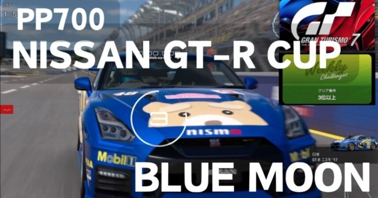 GT7【日産GT-Rカップ ブルームーン ニスモGTR 17】タイヤはスポーツ系