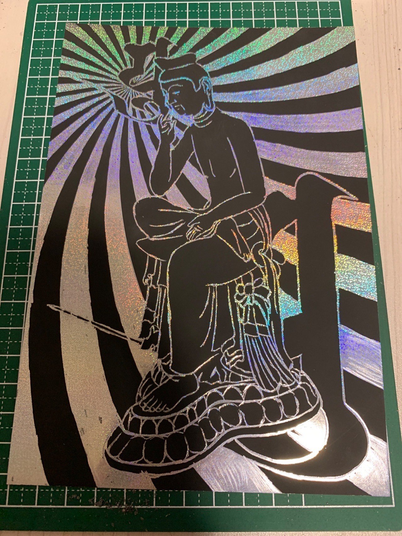 ダイソーの仏像スクラッチアート 宗諸 Note