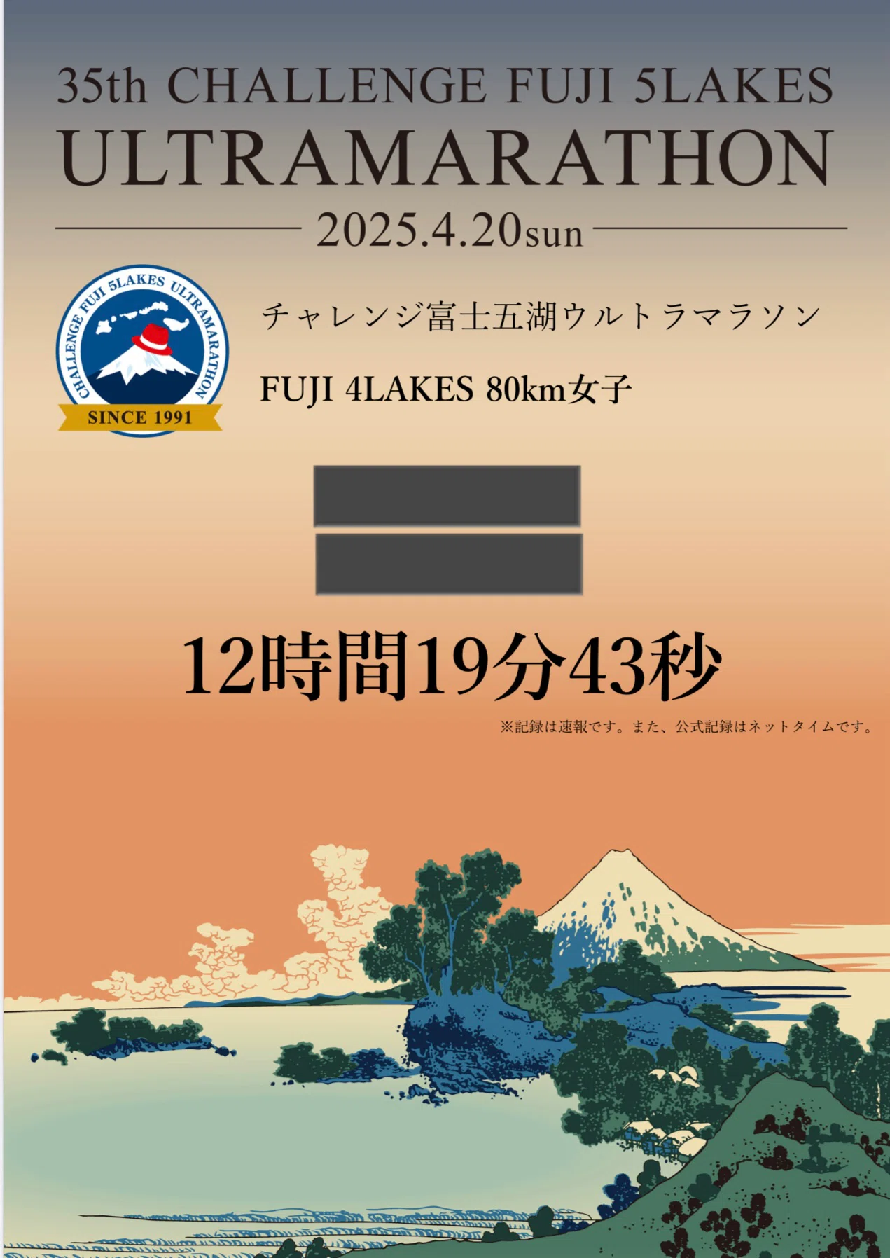 2025年チャレンジ富士五湖ウルトラマラソン80㎞｜ぴの