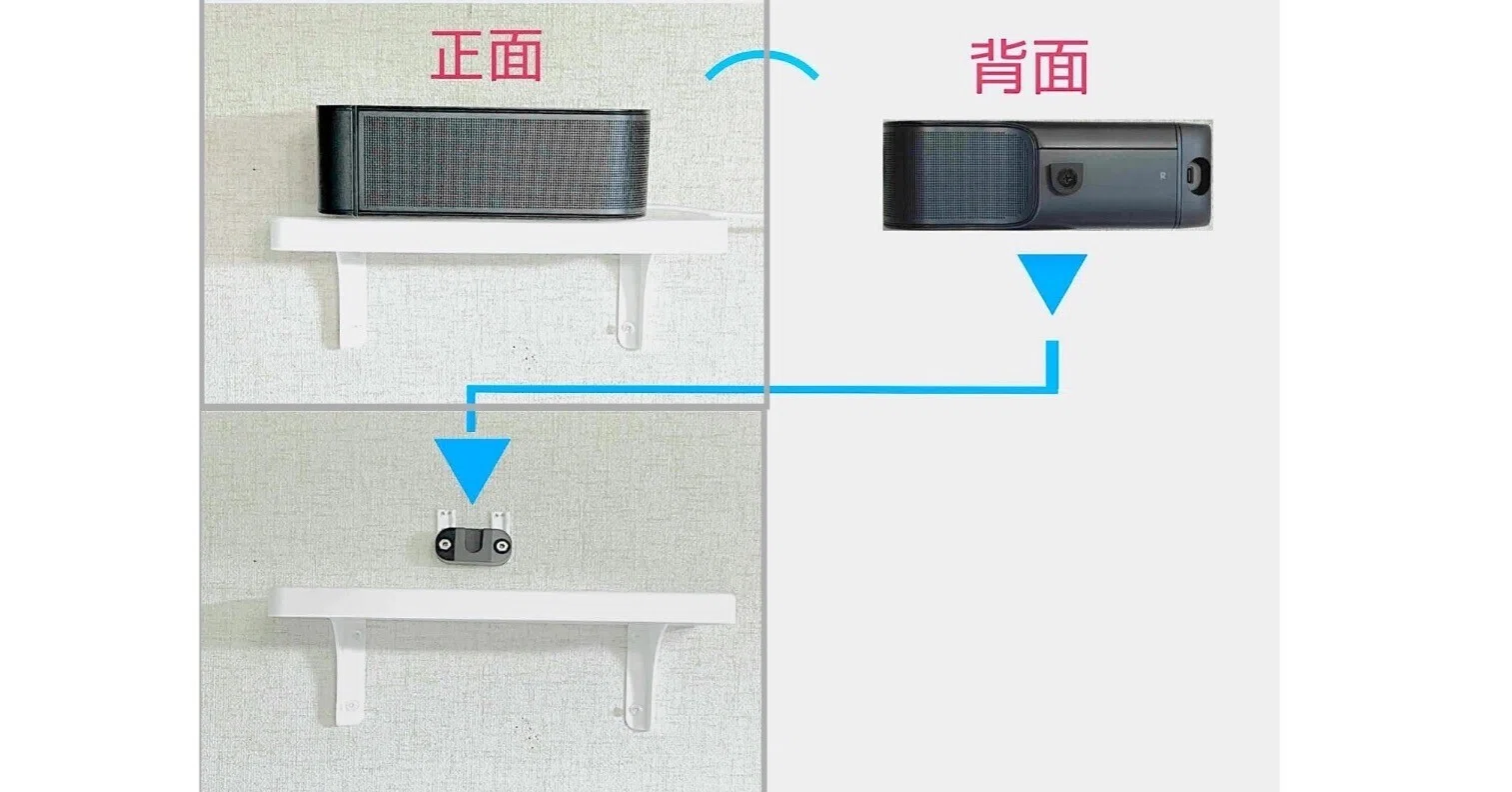 🎵彡 JBL BAR 1000 (2); リアスピーカーを背面の壁に固定設置する