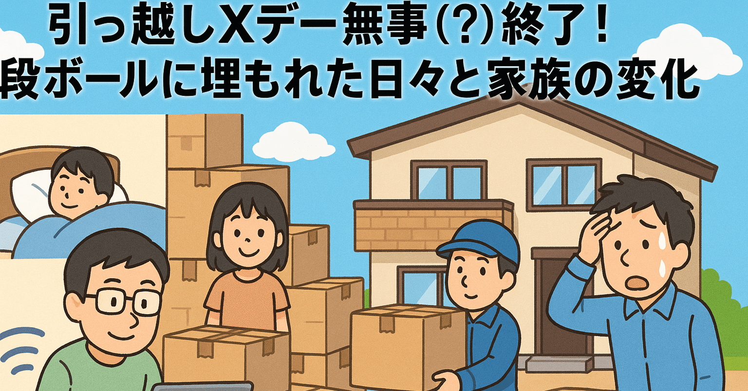 引っ越しXデー、無事（？）終了！段ボールに埋もれた日々と家族の変化