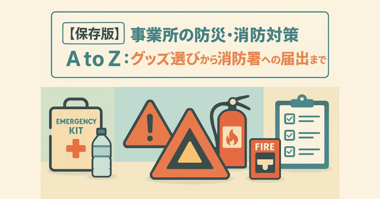 保存版】事業所の防災・消防対策 A to Z：グッズ選びから消防署への 
