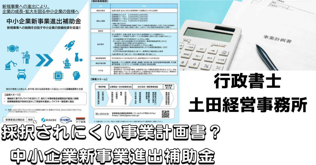 採択されにくい事業計画書の書き方：中小企業新事業進出促進補助金（第