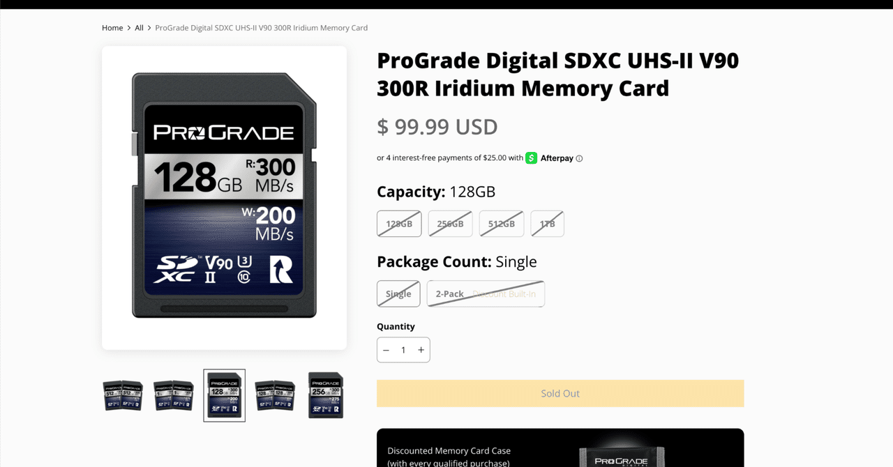 ProGrade Digital SDXC UHS-II V90 COBALT 256GB / 256 プログレードsd  