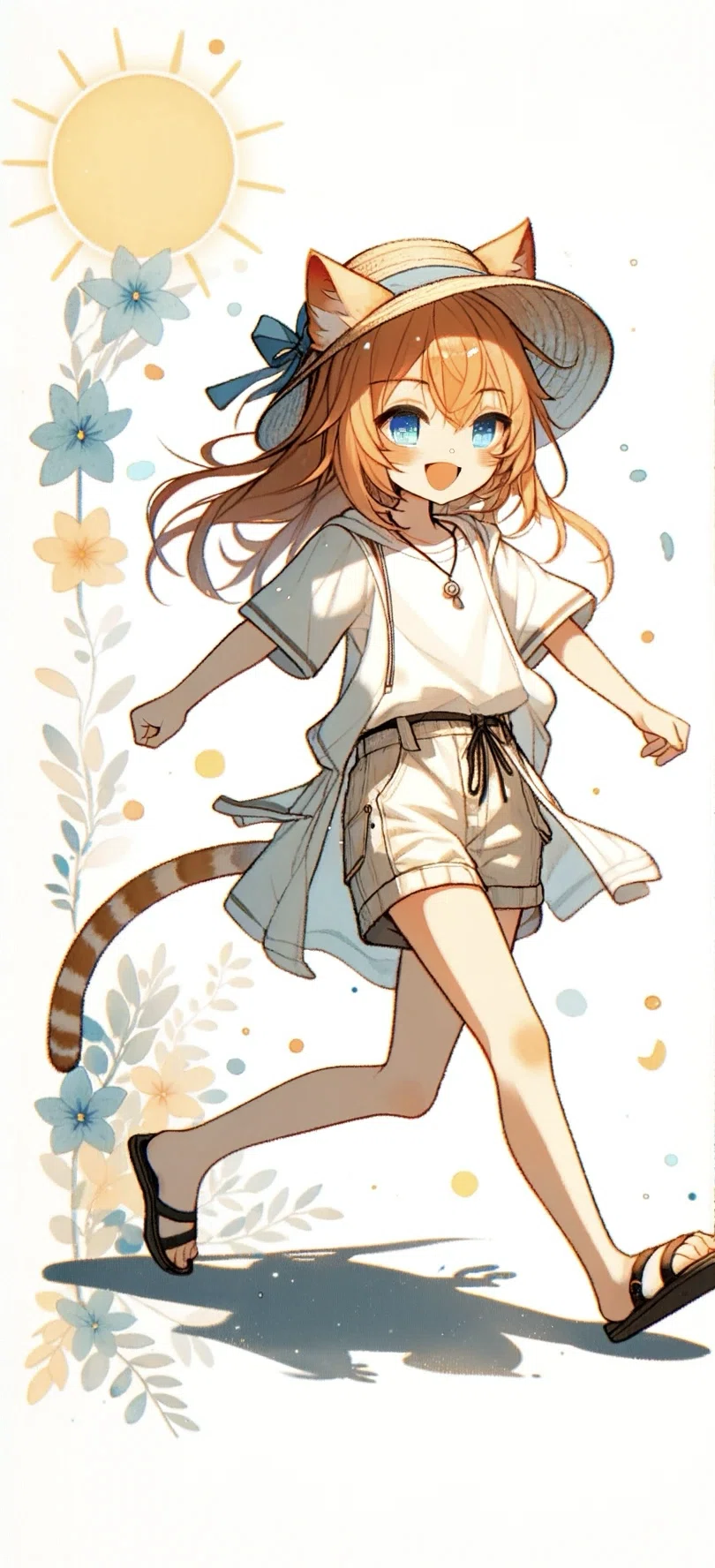 アート イラスト オリジナル 創作 一点物 限定 女の子 ケモ 病みかわいい AIイラスト作ってみた。ケモ耳少女 ｜クラゲ🪼