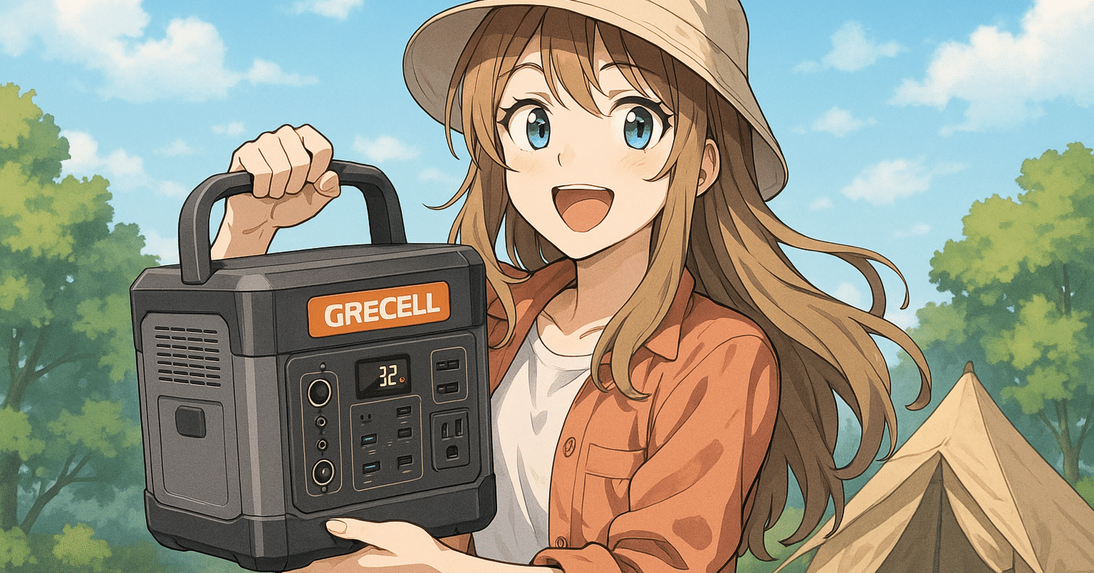 キャンプ女子にもバッチリ！最強コスパのポータブル電源『GRECELL