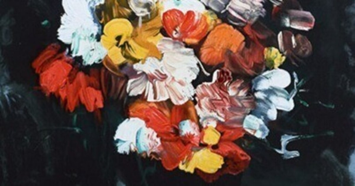 141．絵の前に立つ：モーリス・ド・ヴラマンク《花瓶の花