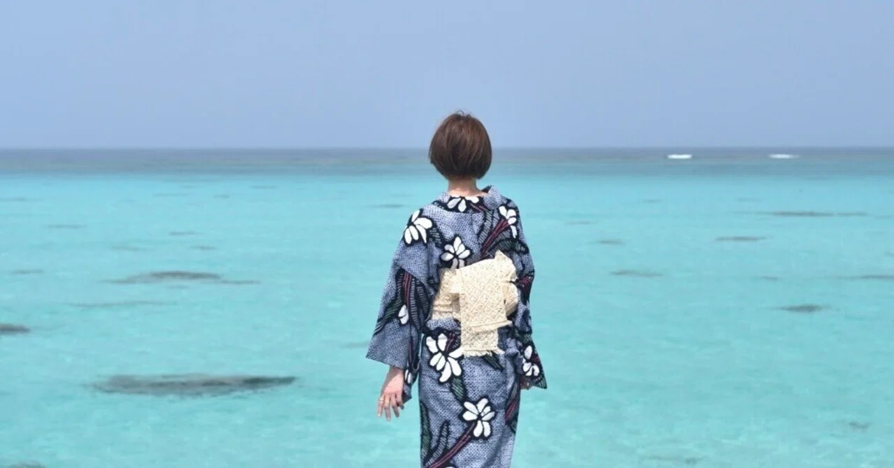 新・着物生活】宮古上布と出会う、島の浴衣時間｜かほ＠《身体と着物