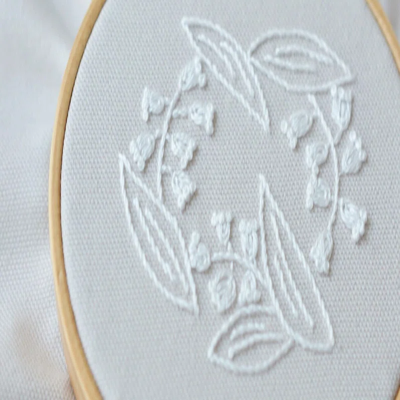 オンライン刺繍会用】すずらん【図案配布】｜atelier ricomo