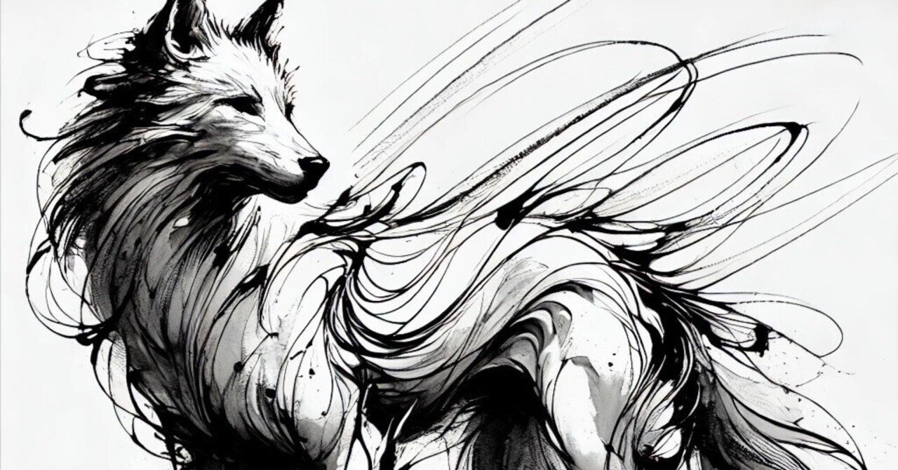 AI実験室 狼をいろんな描法にて｜西田親生