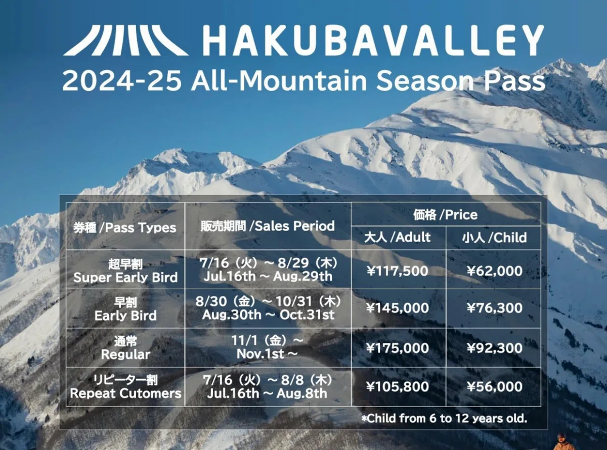 白馬プレミアムチケット 2024-2025 2枚 白馬岩岳スノーフィールド