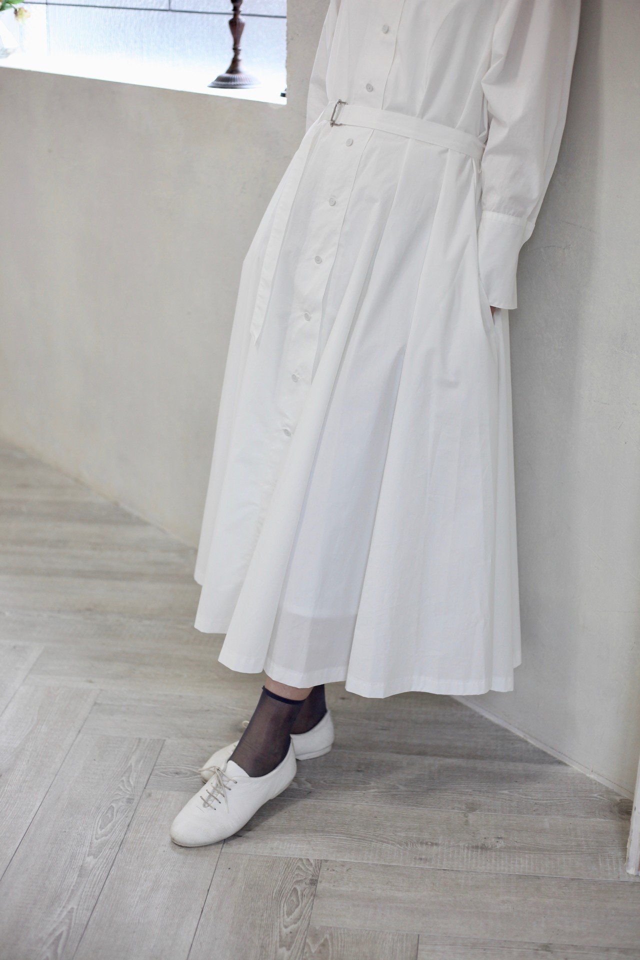 foufou THE DRESS #13 シャツカラーベルテッドワンピース THE DRESS #13 shirts collar belted one piece / シャツカラー