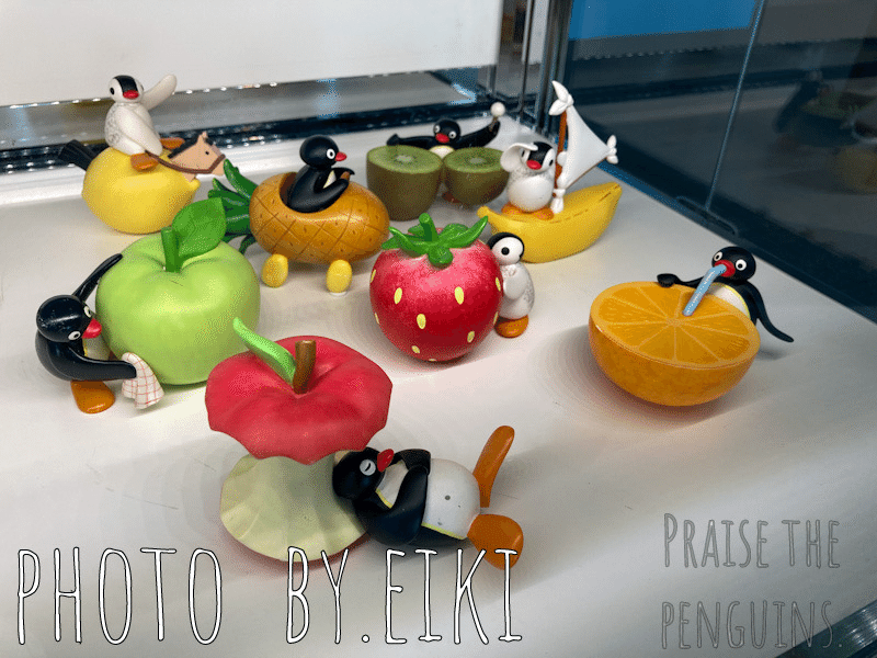 ピングー マスコット ポリレジン 青リンゴ アップル オレンジ 希少品