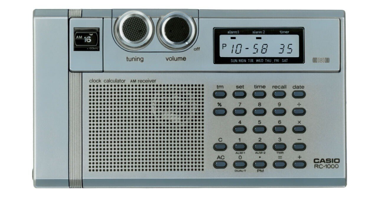 CASIO RC-1000 ラジオ 電卓のみ動作確認 カシオのオモシロ電卓物語 Vol.2 : ラジオが聴ける「RC-1000」｜カシオ