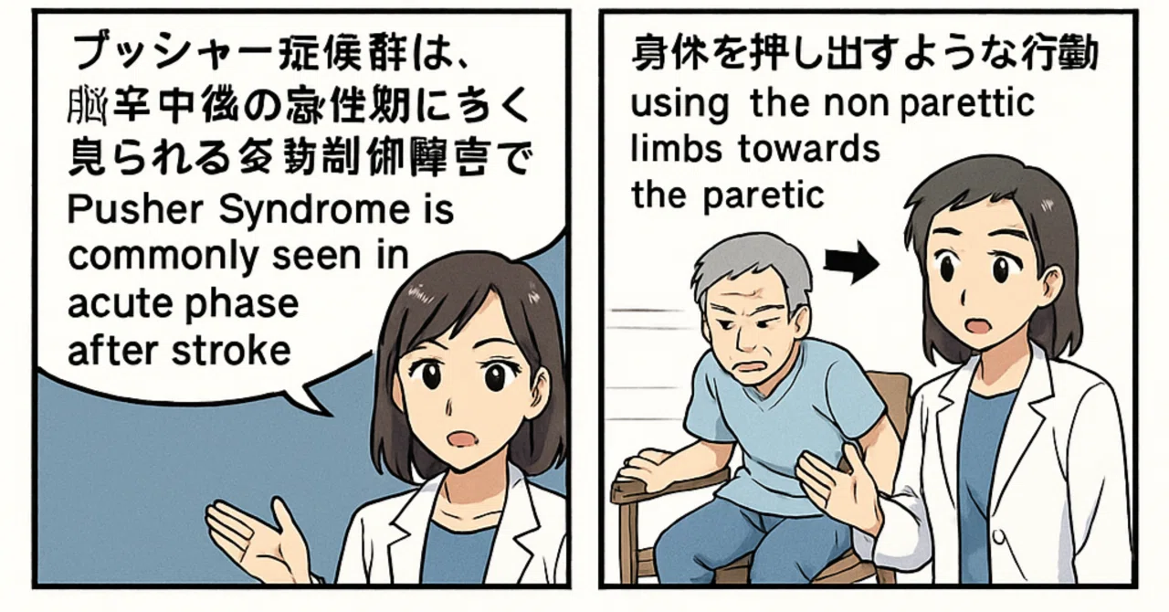 Note Pusher Pusher症候群文献 – Pusher 現象を呈した1症例の立位練習の効果 – PMIOQD
