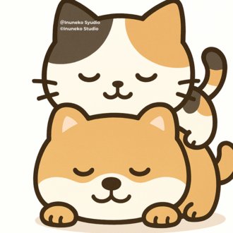 三毛猫の色鉛筆画です。｜まる