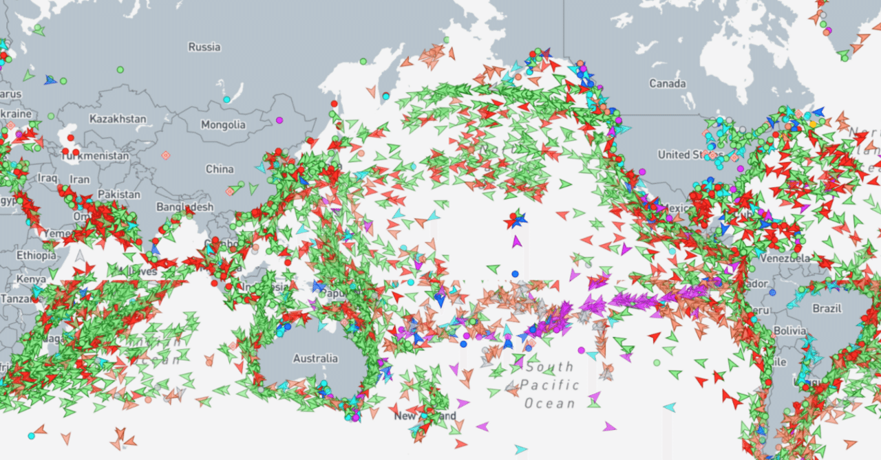 世界の船の位置がわかる地図｜Dr. WAKASAGI at HEI RIVER 閉伊川