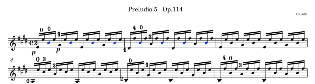 カルリ ギター 前奏曲と作品114 楽譜】Carulli Op.114 プレリュード